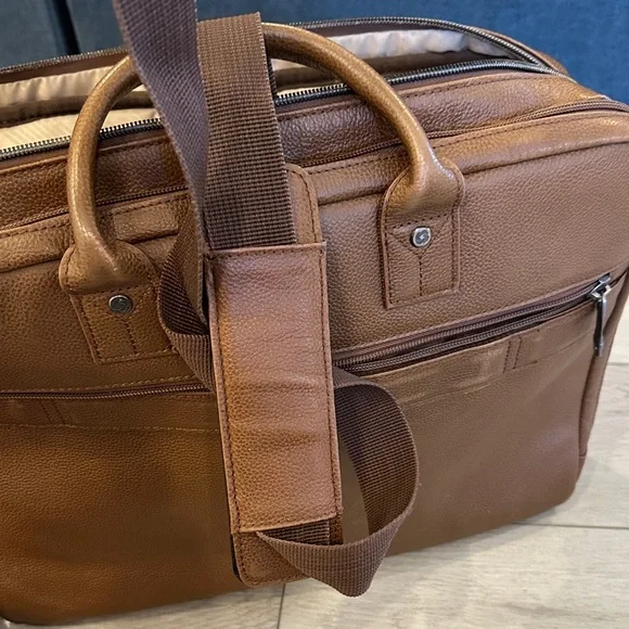 Samsonite Tan Leather Briefcase - Picture 7 of 10